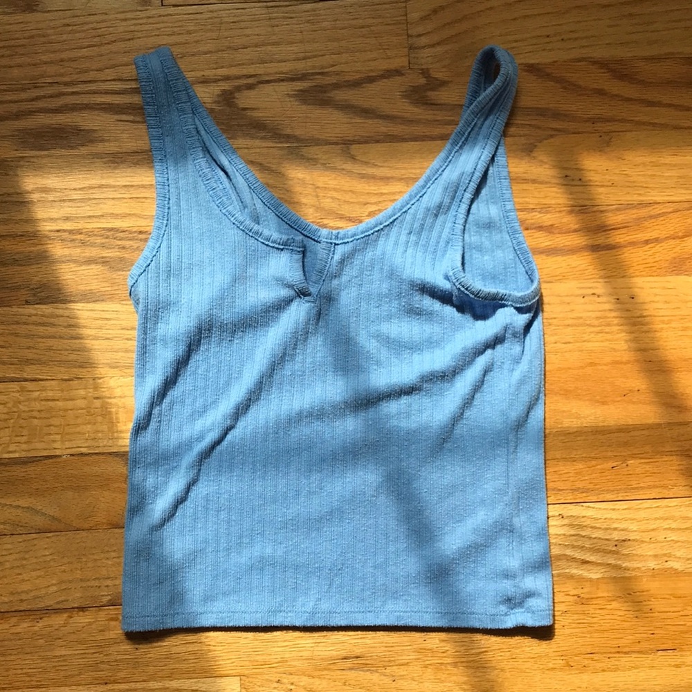 ribbed blue tank